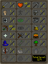 OSRS Account with 1 attack, 1 strength, 1 defense, 60 ranged
