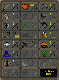 OSRS Account with 1 attack, 1 strength, 1 defense, 80 ranged