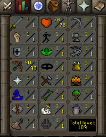 OSRS Account with 1 attack, 1 strength, 1 defense, 90 ranged