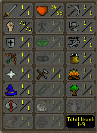 OSRS Account with 1 attack, 70 strength, 1 defense