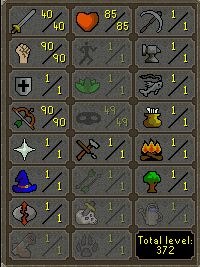 OSRS Account with 40 attack, 90 strength, 90 ranged, 1 defense