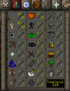 OSRS Account with 40 attack, 90 strength, 1 defense