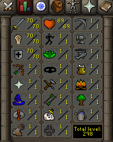 OSRS Account with 70 attack, 70 strength, 70 defense