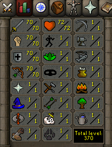 OSRS Account with 70 attack, 70 strength, 70 defense, 70 ranged