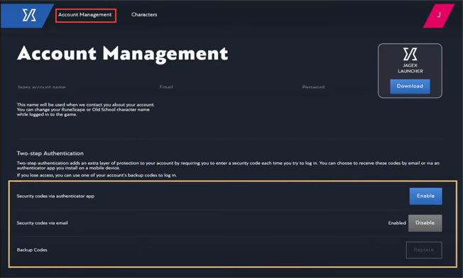 Jagex account security
